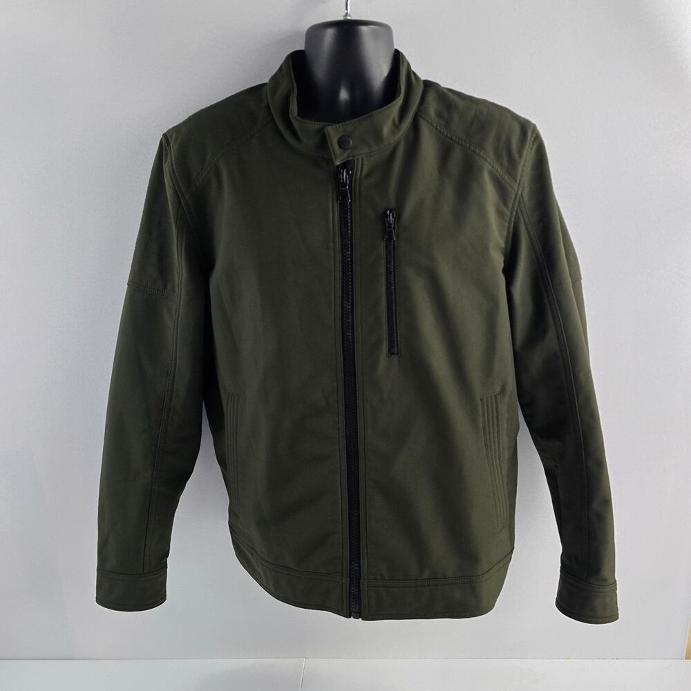Black Rivet Men’s Green Moto Jacket XL full zip 6506